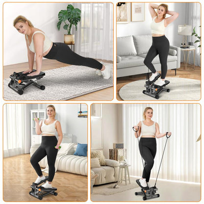 Mini Stepper with Resistance Bands Home Workout